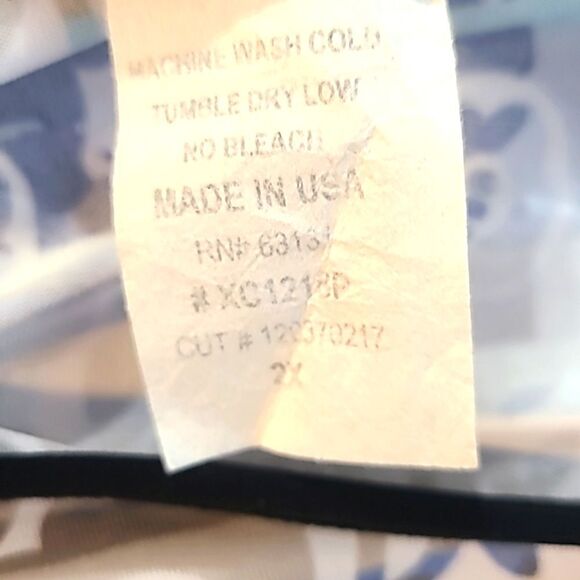 Fashion Caribe Blues & Teal Swing Tunic Top with Black Trim, Size 2X - Picture 9 of 10